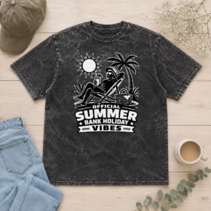 Hot Pretty Summer Bank Holiday Vibes Silhouette Washed T-Shirt