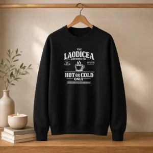 Official The Laodicea Brewing Co Hot Or Cold Only Coffee Sweater