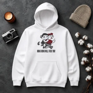 Pretty Top Hong Kong Will Fuck You Cartoon Middle Finger Hoodie