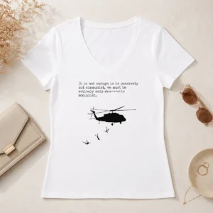Hot Good Pinochet Helicopter Death Flights It Is Not Enough To Be Passively Not Communist V-Neck Shirt