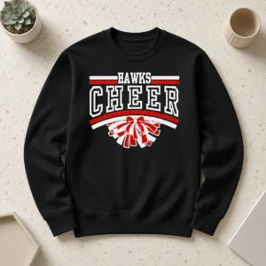 Pretty Hot Hutchinson Hawks Cheer Maroon Glitter Sweater