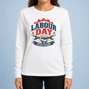 Hot Awesome Vintage Distressed Labour Day Honoring Builders Fist Long Sleeve Shirt