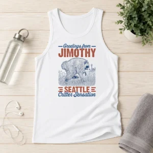 Hot Nice Greetings From Jimothy Seattle Critter Raccoon Comfort Colors Tank Top