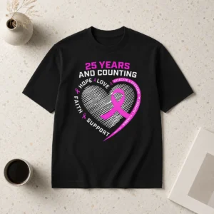 Happy Original 25 Years And Counting Hope Love Breast Cancer