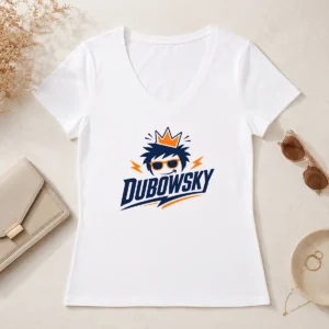 Good Top Dubowsky Cool King Crown Sunglasses Mascot Logo V-Neck Shirt