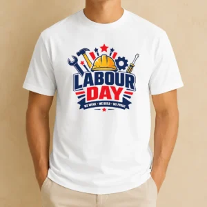 Funny Original Labour Day We Work Build Proud Multi Tool Badge