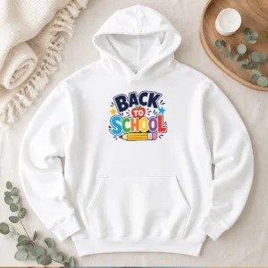 Premium Bold Modern Back To School Orange Circle Hoodie