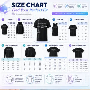 Size chart for Hot Original My Sincerest Apologies For Blocking Your View with measurements in inches and cm to help choose the right fit