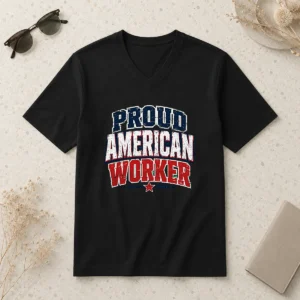 Premium Top Proud American Worker Labour Day Streetwear V-Neck Shirt