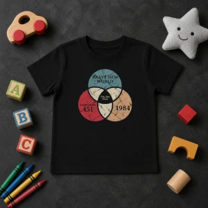 Pretty Awesome Dystopia Venn You Are Here Geek Kids T-Shirt