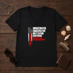 Official Unvaccinated Conservative Meat Eating Gun Owner How Else Can I Offend You Today V-Neck Shirt