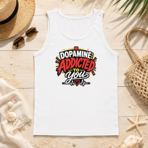 Hot Premium Dopamine Addicted To You Bold Typography Tank Top