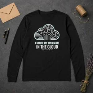 Awesome I Store My Treasure In The Cloud Matthew 6 19 Long Sleeve Shirt