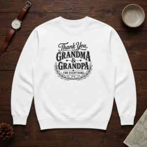 Awesome Grandparents Day Thank You With Line Art Typography Sweater