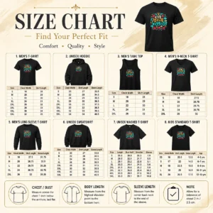 Size chart for Premium Hot Eat Your Veggies Healthy Eating Vegetables with measurements in inches and cm to help choose the right fit