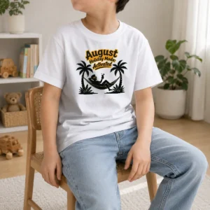Hot Official August Holiday Silhouette For Proud Summer Relaxers Kids T-Shirt